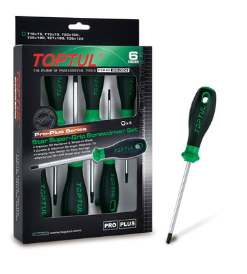 JUEGO  6 PCS DESTORNILLADORES TORX T10-T30 -TOPTUL